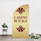 Aperturee - Aperturee Gold Casino Royale Inspired Half Moon Arch Backdrop James Bond 007 Themed Party Decor Art Deco Adult Birthday
